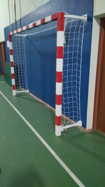 Ворота для мини-футбола/гандбола 3х2 м, складные, пристенные на колесах фото